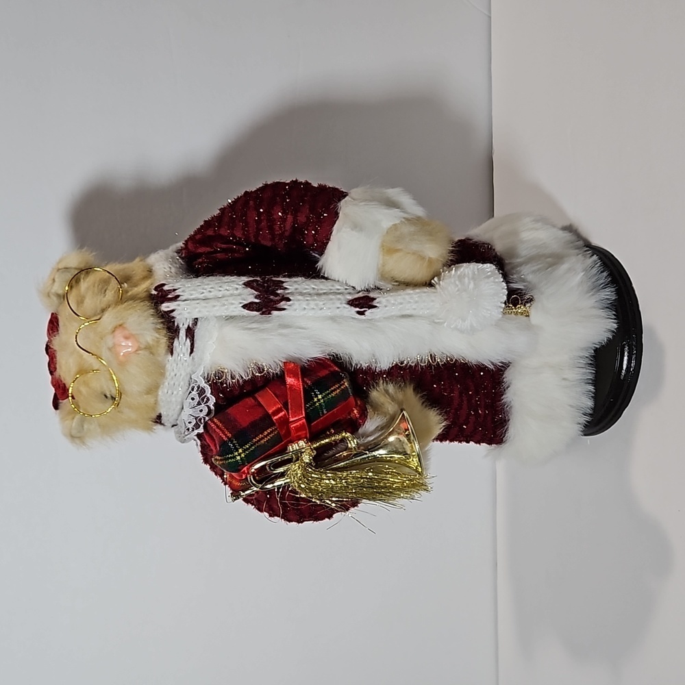 Collectors Grandeur Christmas Holiday Wise Mouse Red Robe Present Gold Glasses